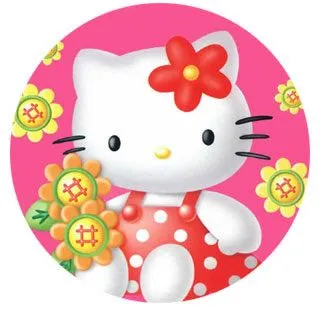 DIBUJOS DE HELLO KITTY EN COLOR PARA NIÑOS:KITTY CIRCULO DE FLORES ...