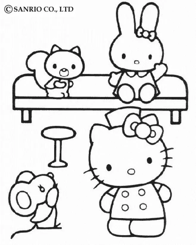 Dibujos HELLO KITTY para colorear, hello kitty y sus amigos para ...