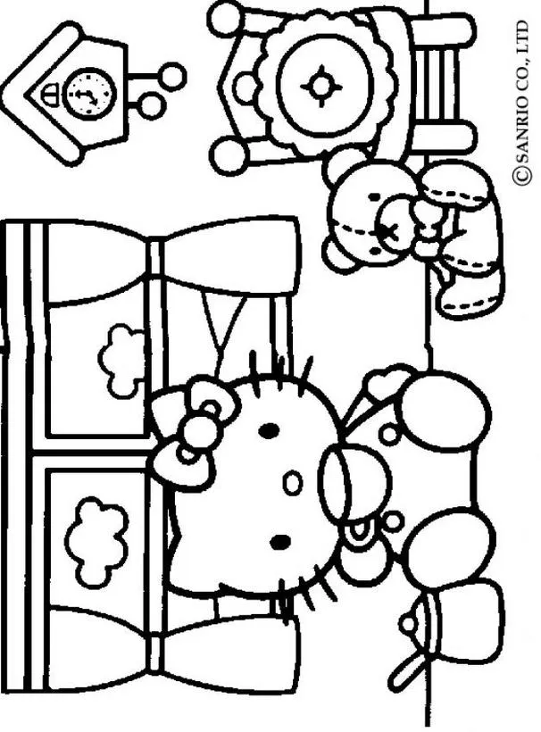 Dibujos HELLO KITTY para colorear, hello kitty en su cuarto para ...