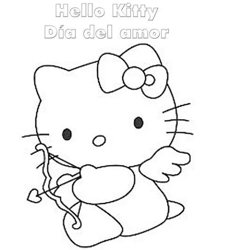 Hello Kitty para colorear dia de San Valentín - Imagui