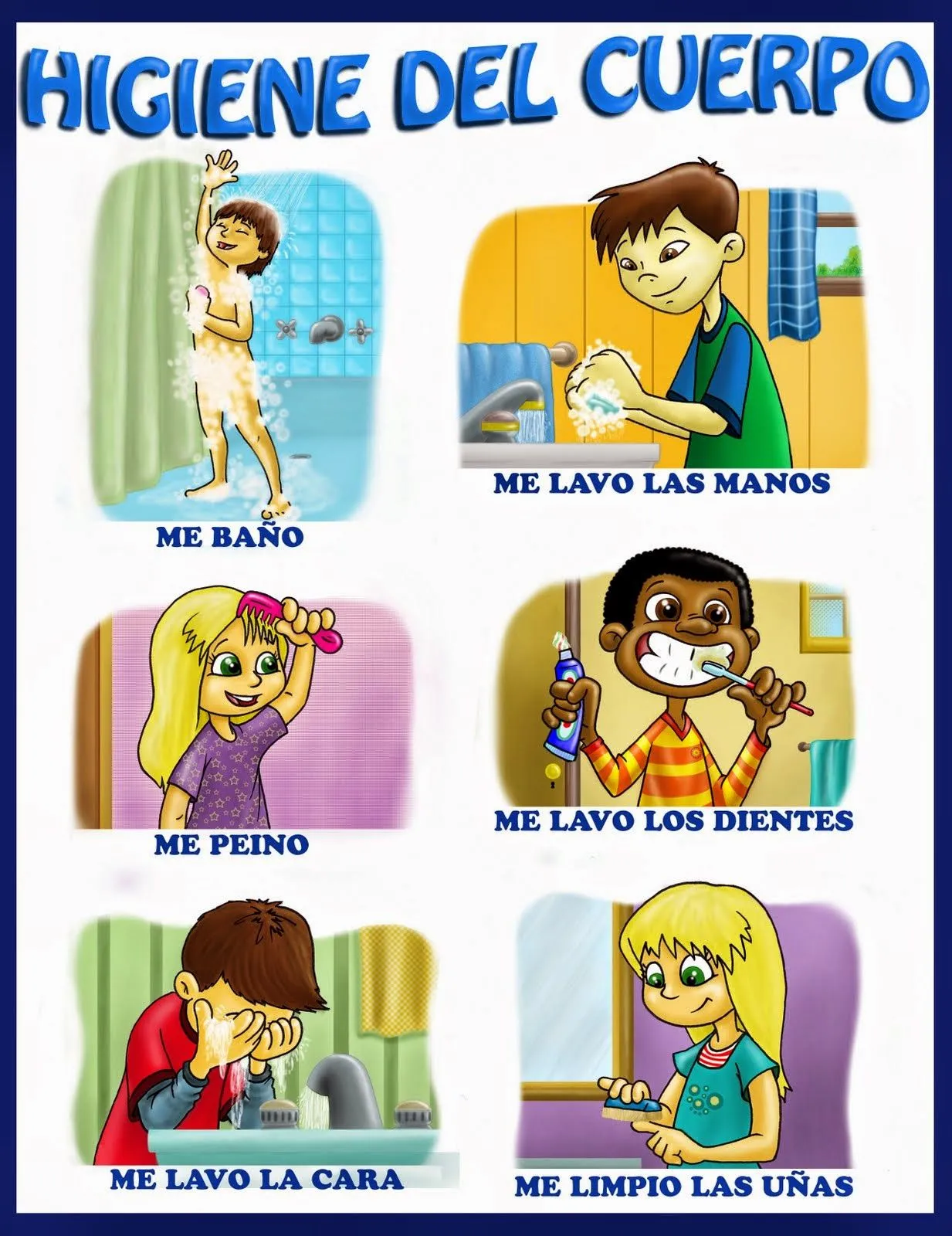 Laminas de higiene personal para niños - Imagui