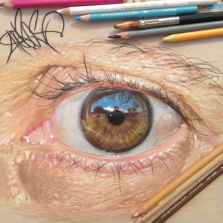 Dibujos hiperrealistas de ojos hechos con lápices de color | Arte ...