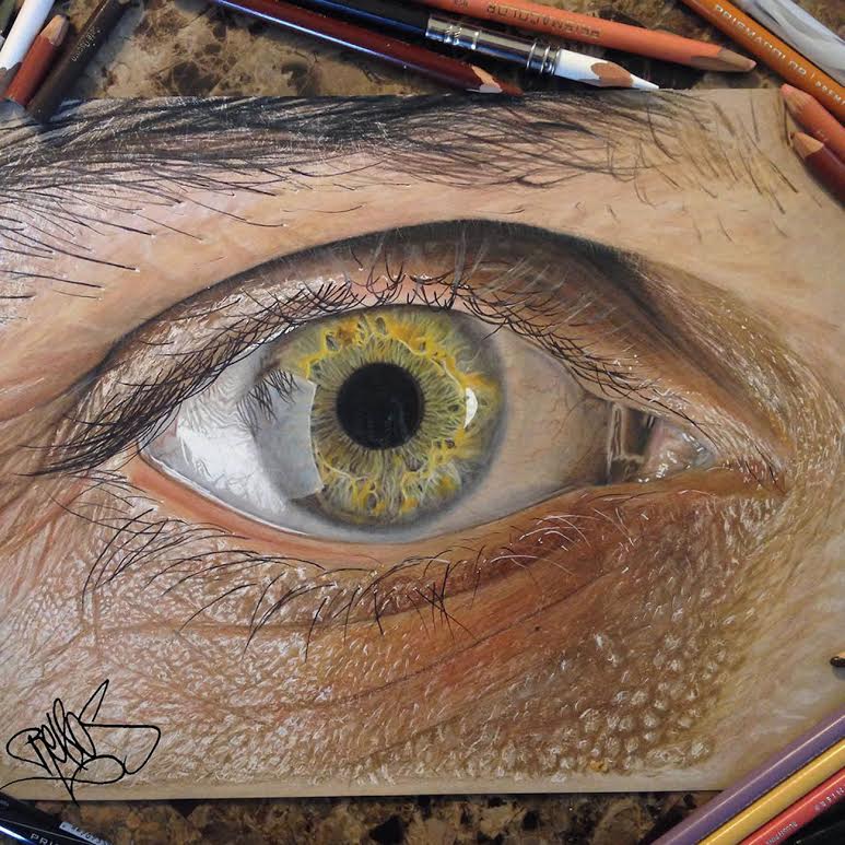 Dibujos hiperrealistas de ojos hechos con lápices de color | Arte ...