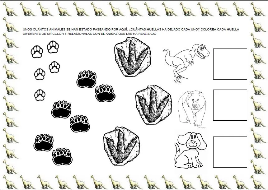 Dibujos de huellas de dinosaurios para imprimir - Imagui