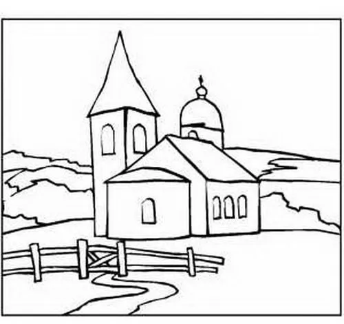 DIBUJOS DE IGLESIAS PARA COLOREAR