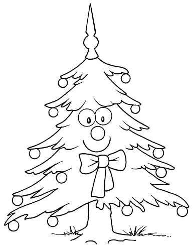 Dibujos para imprimir y colorear: Árbol de Navidad para colorear