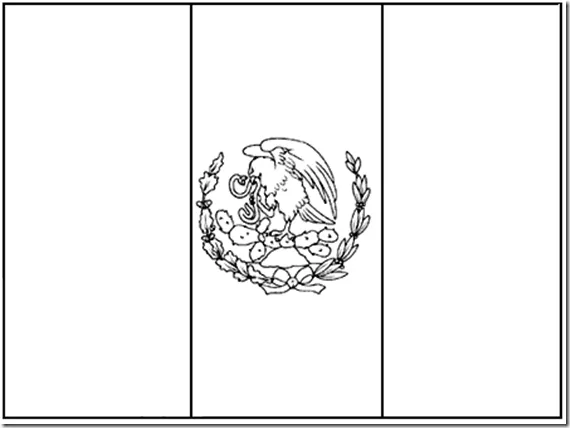 Dibujos para imprimir y colorear: Bandera para colorear de Mexico