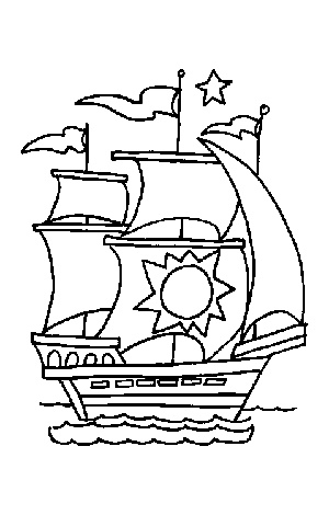 Dibujos para imprimir y colorear: Barcos para colorear