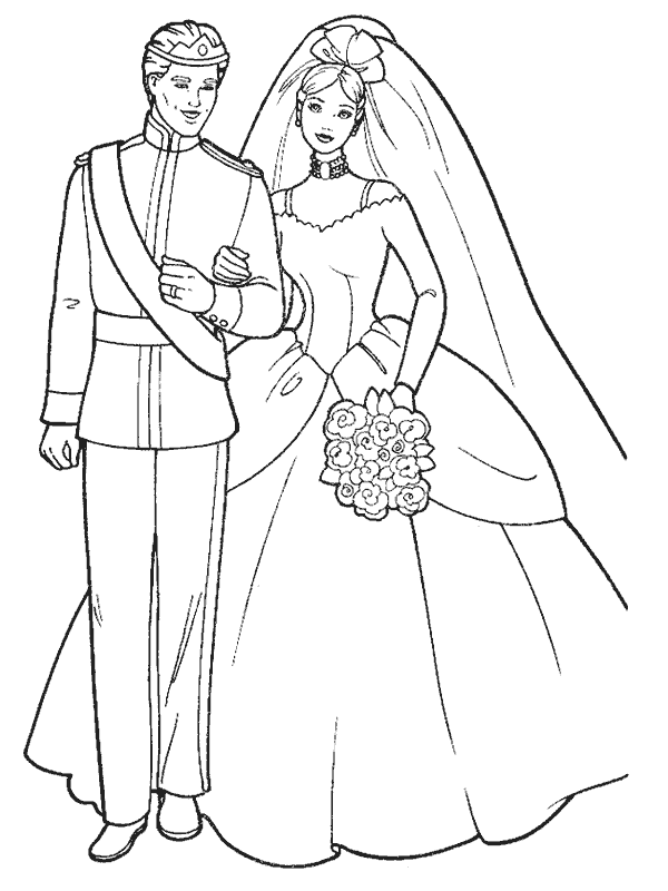 Dibujos para imprimir y colorear: Boda para colorear