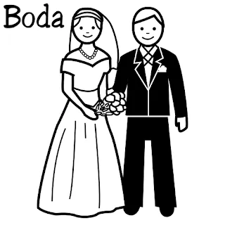 Dibujos para imprimir y colorear: Boda para colorear