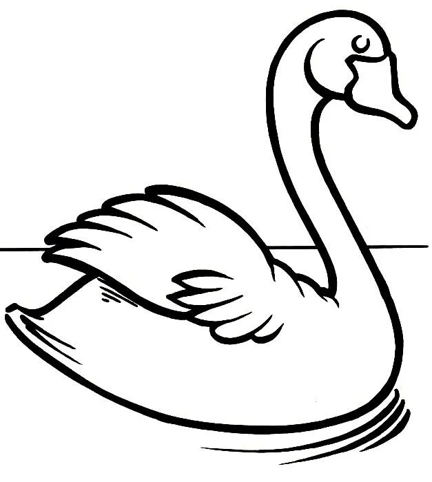 Dibujos para imprimir y colorear: Cisne para colorear