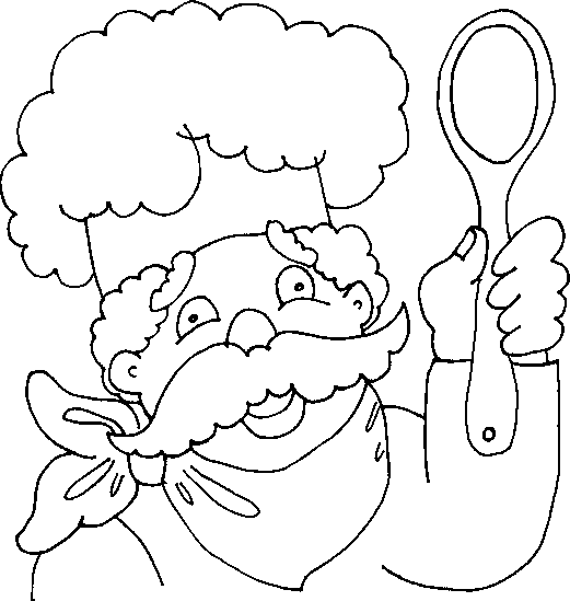 Dibujos para imprimir y colorear: Cocineros para colorear