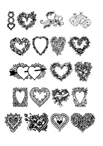 Dibujos para imprimir y colorear: Corazones para colorear