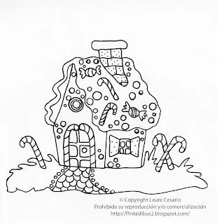 Dibujos para imprimir y colorear: Dibujo de la casita de dulces de ...