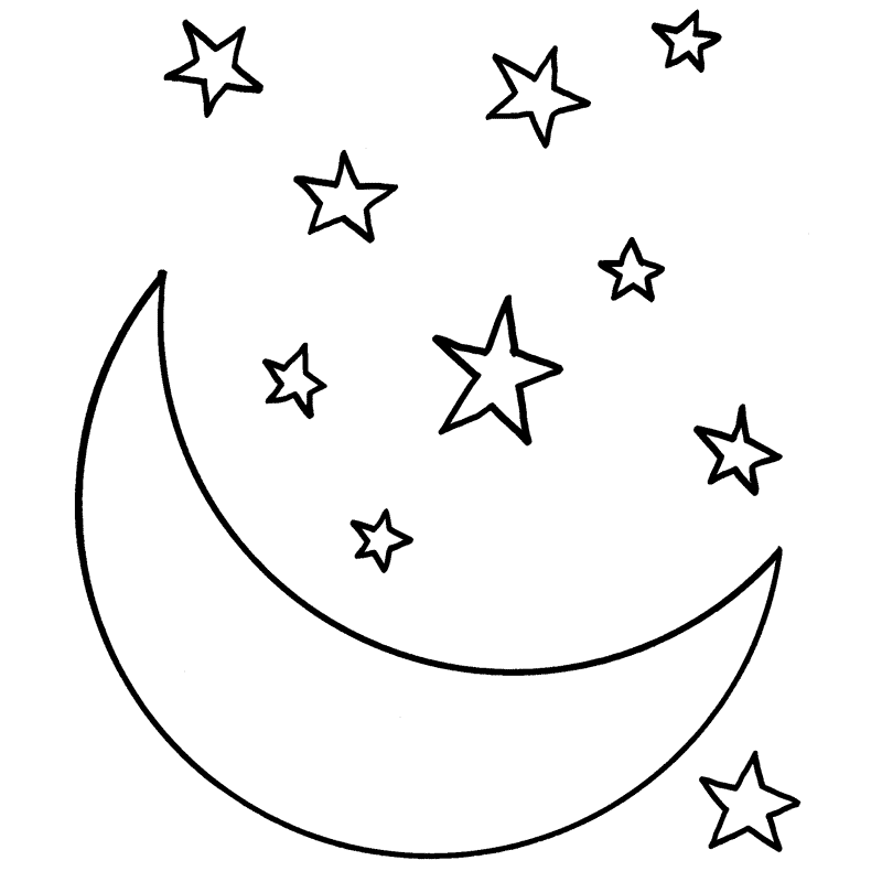 Dibujos para imprimir y colorear: Luna para colorear