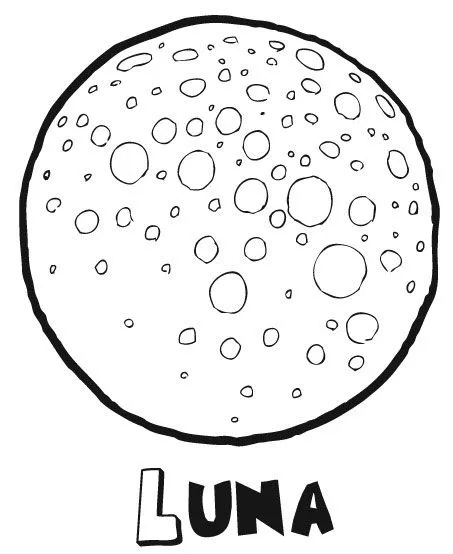 Dibujos para imprimir y colorear: Luna para colorear