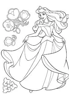 Dibujos para imprimir y colorear: Princesas para colorear