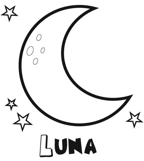 Luna y estrellas para colorear - Imagui