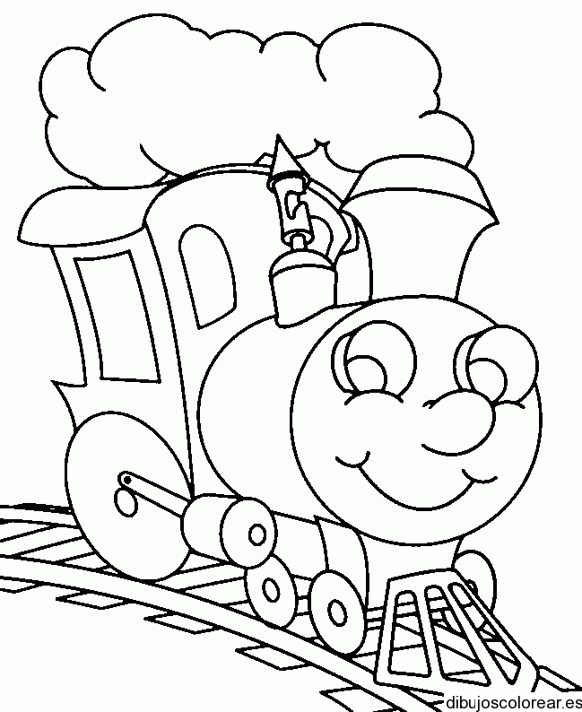 Dibujo de una locomotora sonriente | Dibujos para Colorear