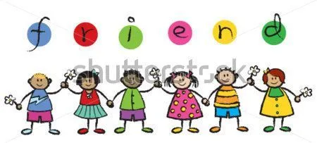 dibujos infantiles de niños tomados de las manos para tarjetas ...