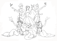 ... dibujos infantiles para pintar y colorear: Princesas disney Pintar