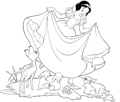  ... dibujos infantiles para pintar y colorear: Blancanieves para colorear