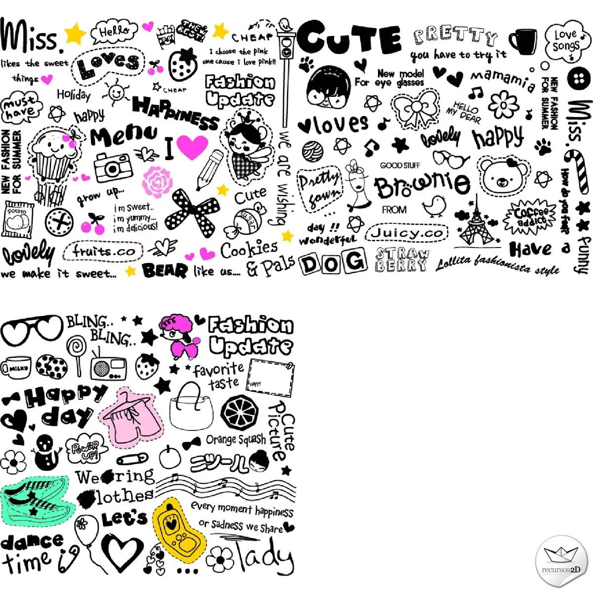 Dibujos infantiles en vector (Vector Kid Drawings) | Recursos 2D.com