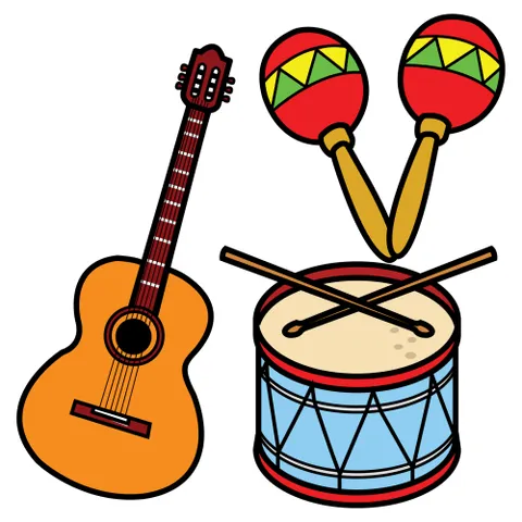 Dibujos de instrumentos musicales con color - Imagui