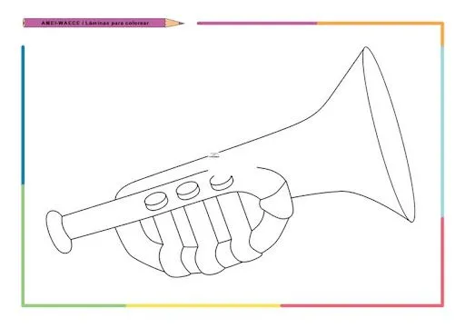 DIBUJOS DE INSTRUMENTOS MUSICALES PARA COLOREAR Y PINTAR