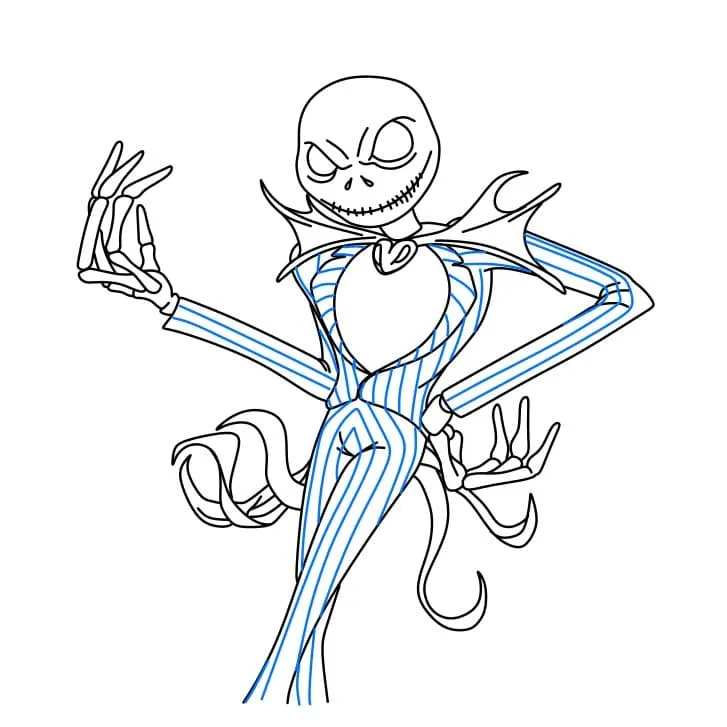 Dibujos de Jack Skellington - Cómo dibujar Jack Skellington paso a paso