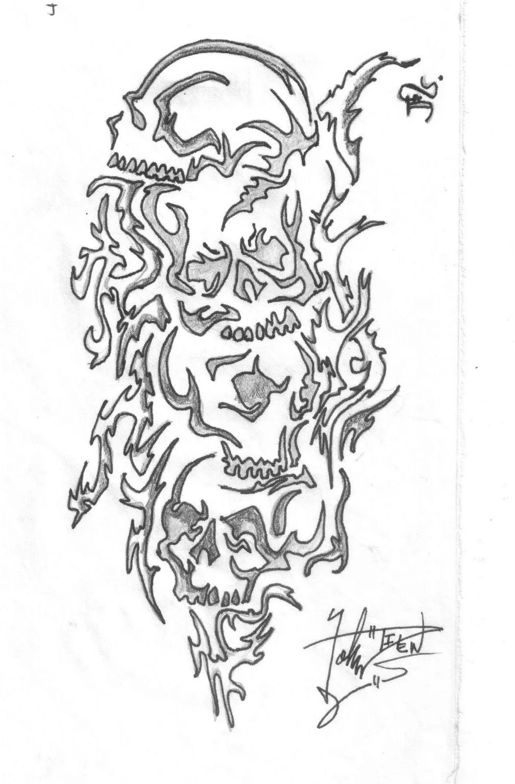 DIBUJOS DE JOHN: Tribal calavera