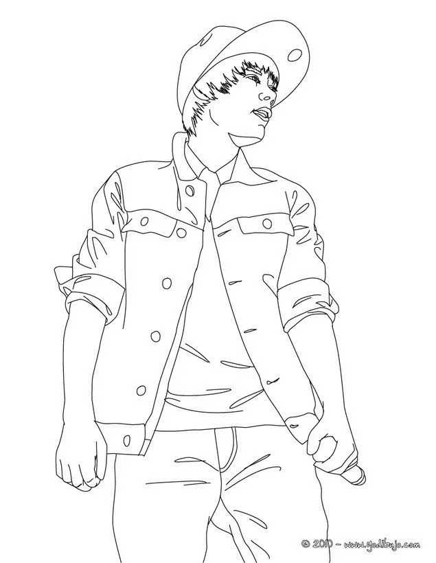 Dibujos de JUSTIN BIEBER para colorear - concierto de Justin Bieber