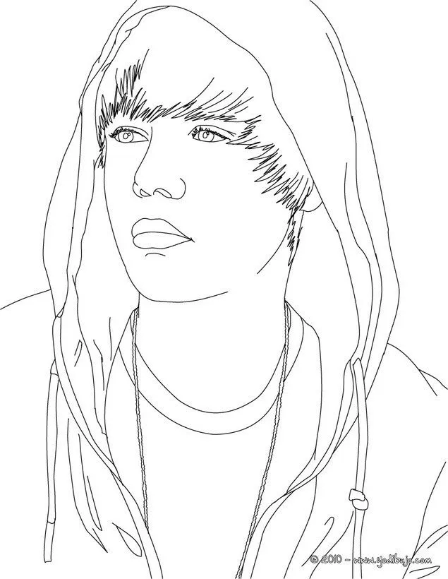 Dibujos de JUSTIN BIEBER para colorear - Retrato de Justin Bieber