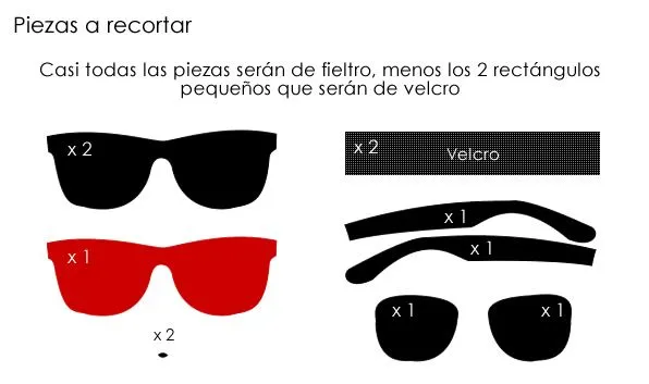 Lentes de fieltro ~ Portal de Manualidades