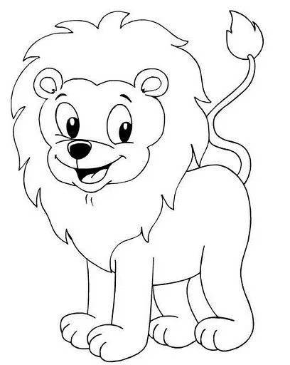 Imagenes de un leon en caricatura para colorear - Imagui