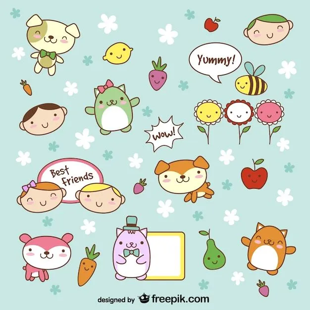 Dibujos lindos de animales | Descargar Vectores gratis