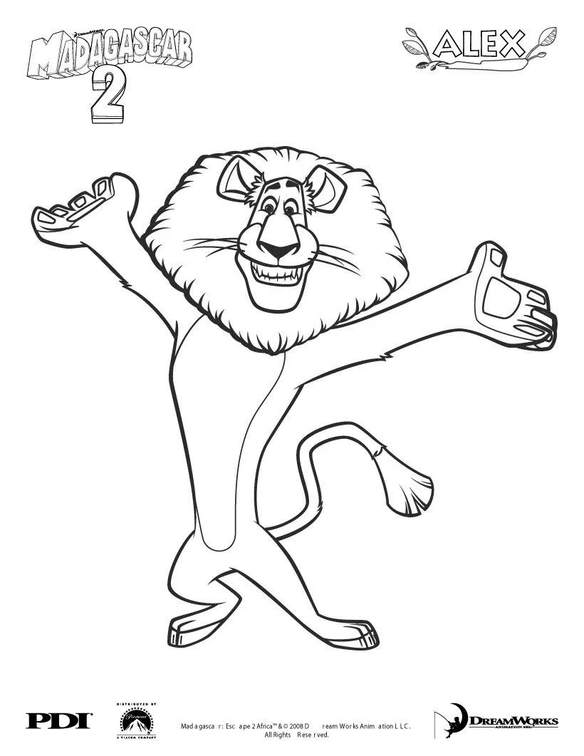 Madagascar 2 : Alex coloring page - MADAGASCAR 2 coloring pages