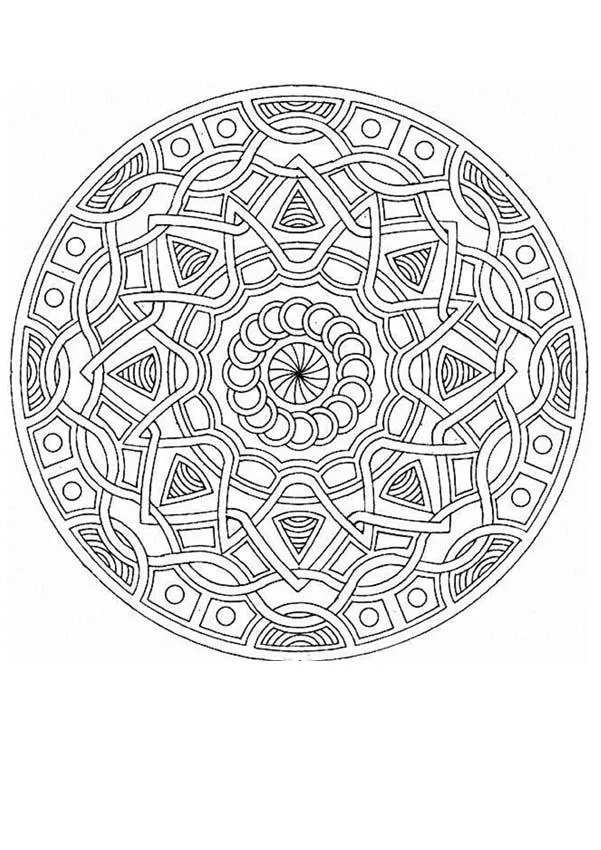 Dibujos de MANDALA ESTRELLA para colorear - Mandala Estrella en 3D