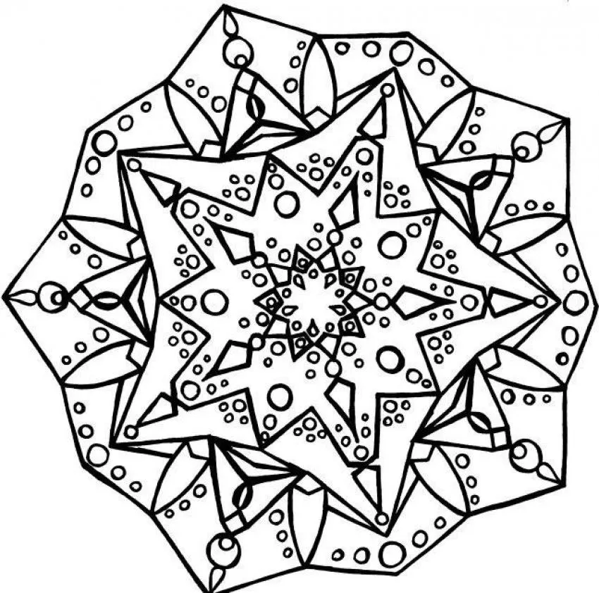 Dibujos de MANDALA ESTRELLA para colorear - Mandala Estrella joya