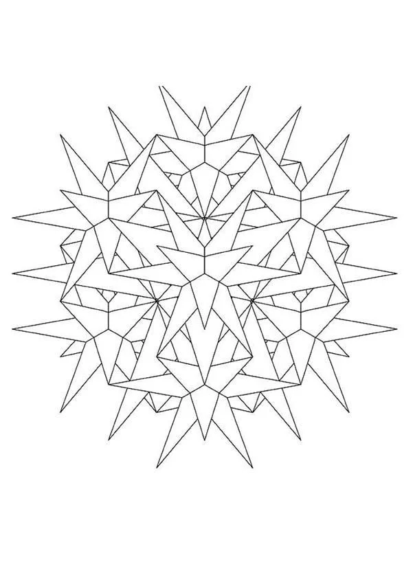 Dibujos para colorear mandala estrella en 3d - es.hellokids.com