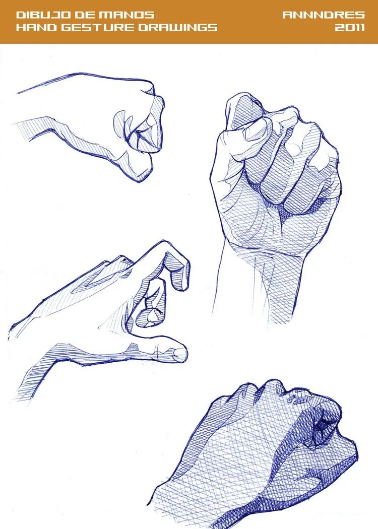 Dibujos de manos a lapicero - Hand gesture drawings | ånnndres