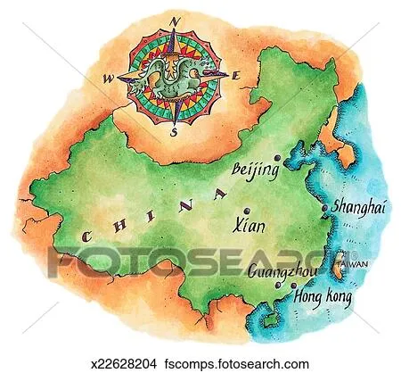 Dibujos - mapa, de, china x22628204 - Buscar Clip Art ...