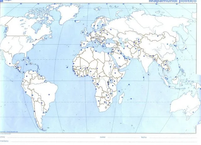 Dibujos de mapas del mundo para imprimir y colorear Blog De ...