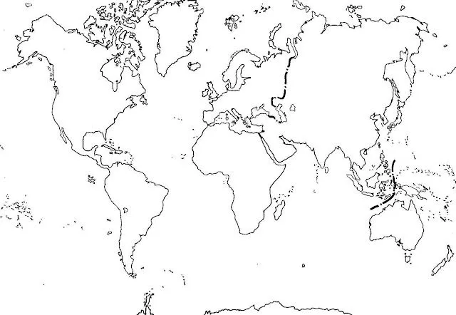 Dibujos de mapas del mundo para imprimir y colorear Blog De ...