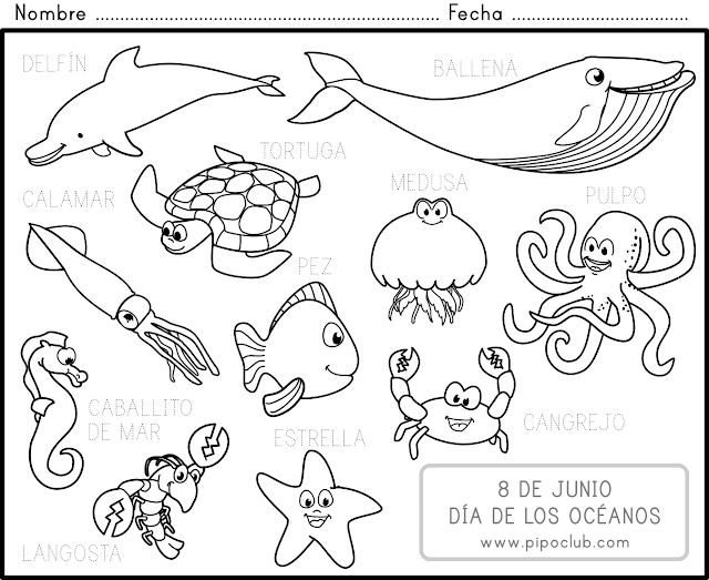 Dibujos de océanos para colorear - Imagui