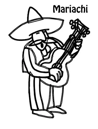 DIBUJOS DE MARIACHIS PARA COLOREAR