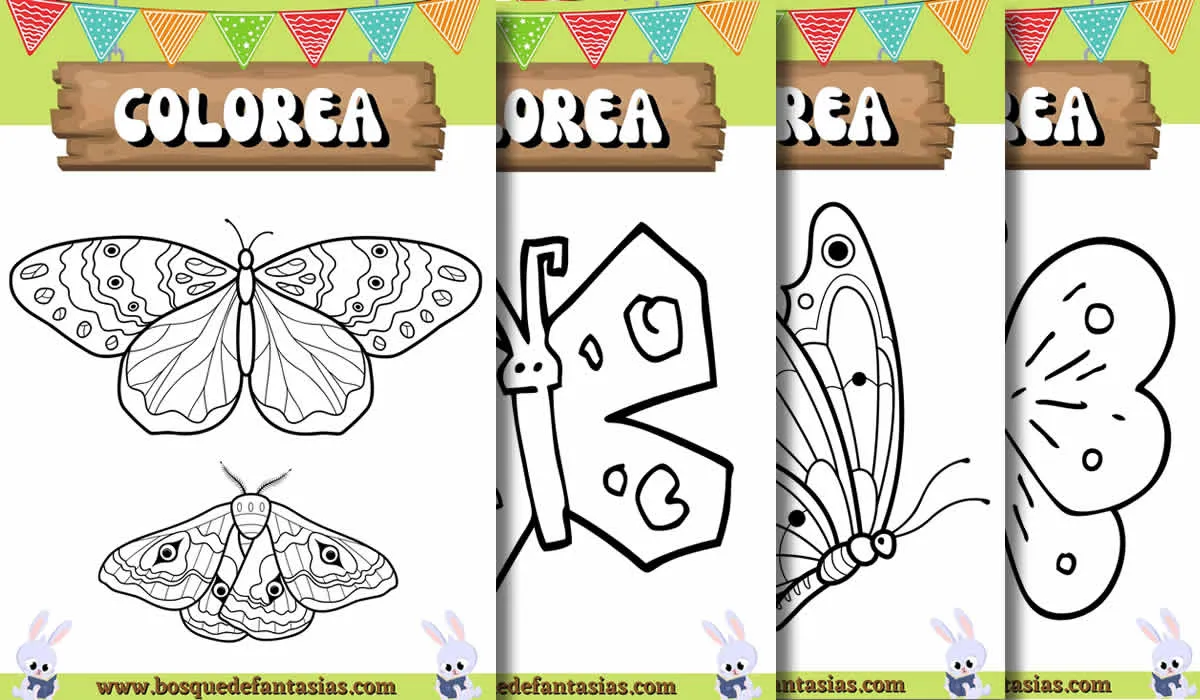 Dibujos de mariposas para colorear e imprimir: Fáciles para niños