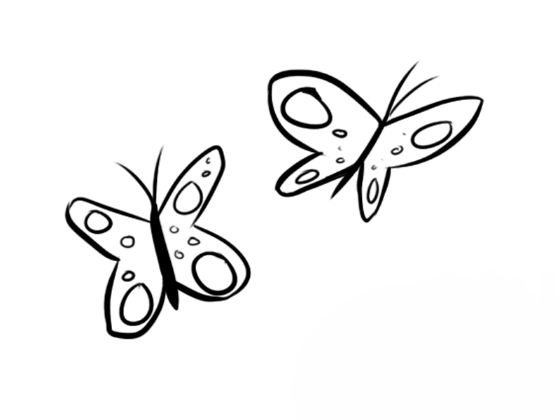 Imprimir dibujos para colorear : Mariposas volando