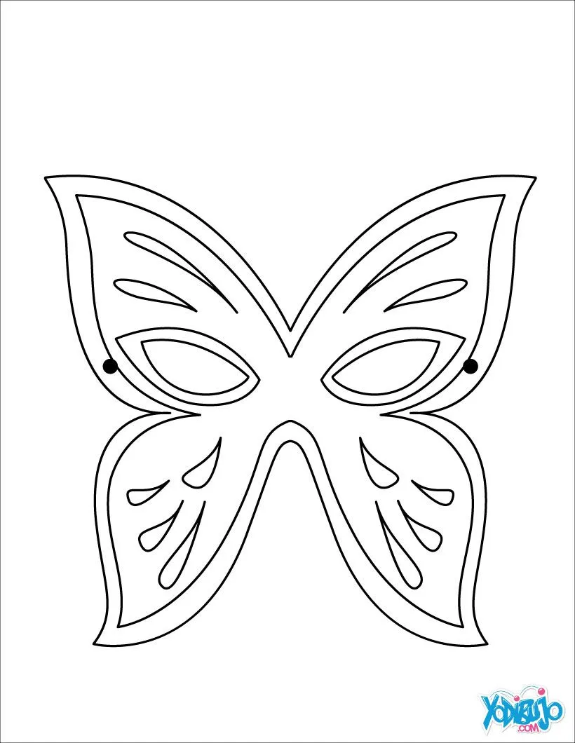 Dibujos de MASCARAS para colorear - Antifaz Mariposa