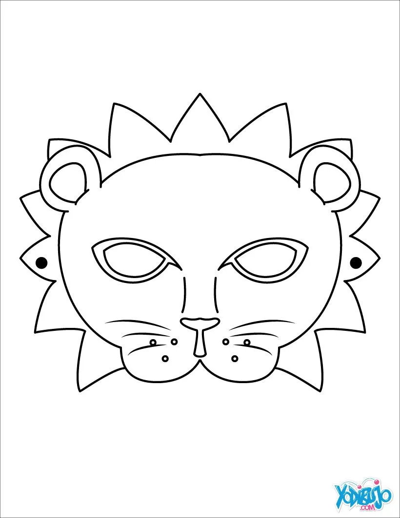 Dibujos de MASCARAS para colorear - Máscara León